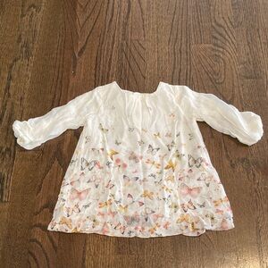 Zara BabyGirl White Dress Butterfly Print